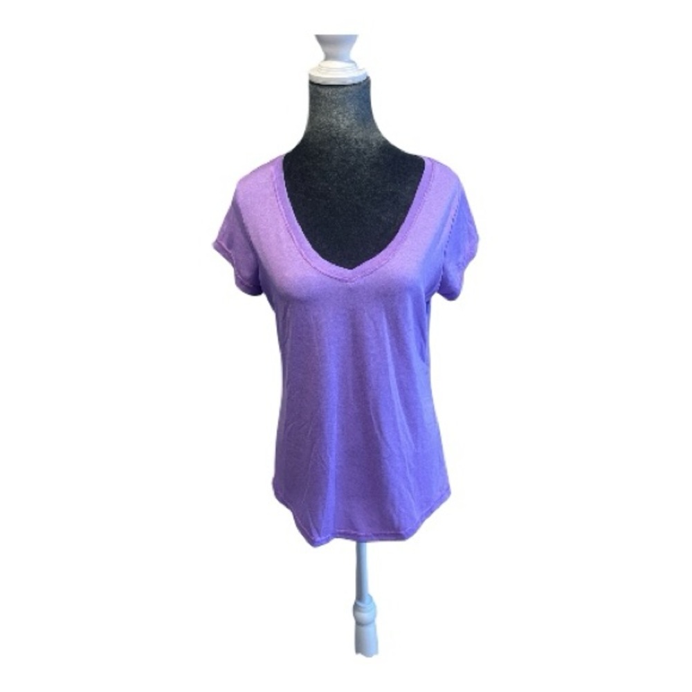 Xersion Lavender V-Neck Short Sleeve Top